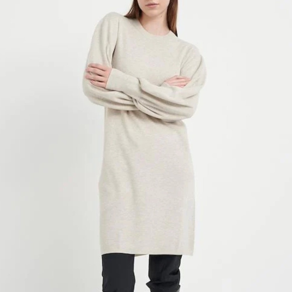 INWEAR Sammy Long‎ Balloon Sleeve Knit Beige Cream Sweater Dress Size M
